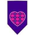 Unconditional Love Argyle Heart Pink Screen Print Bandana Purple Large UN812539
